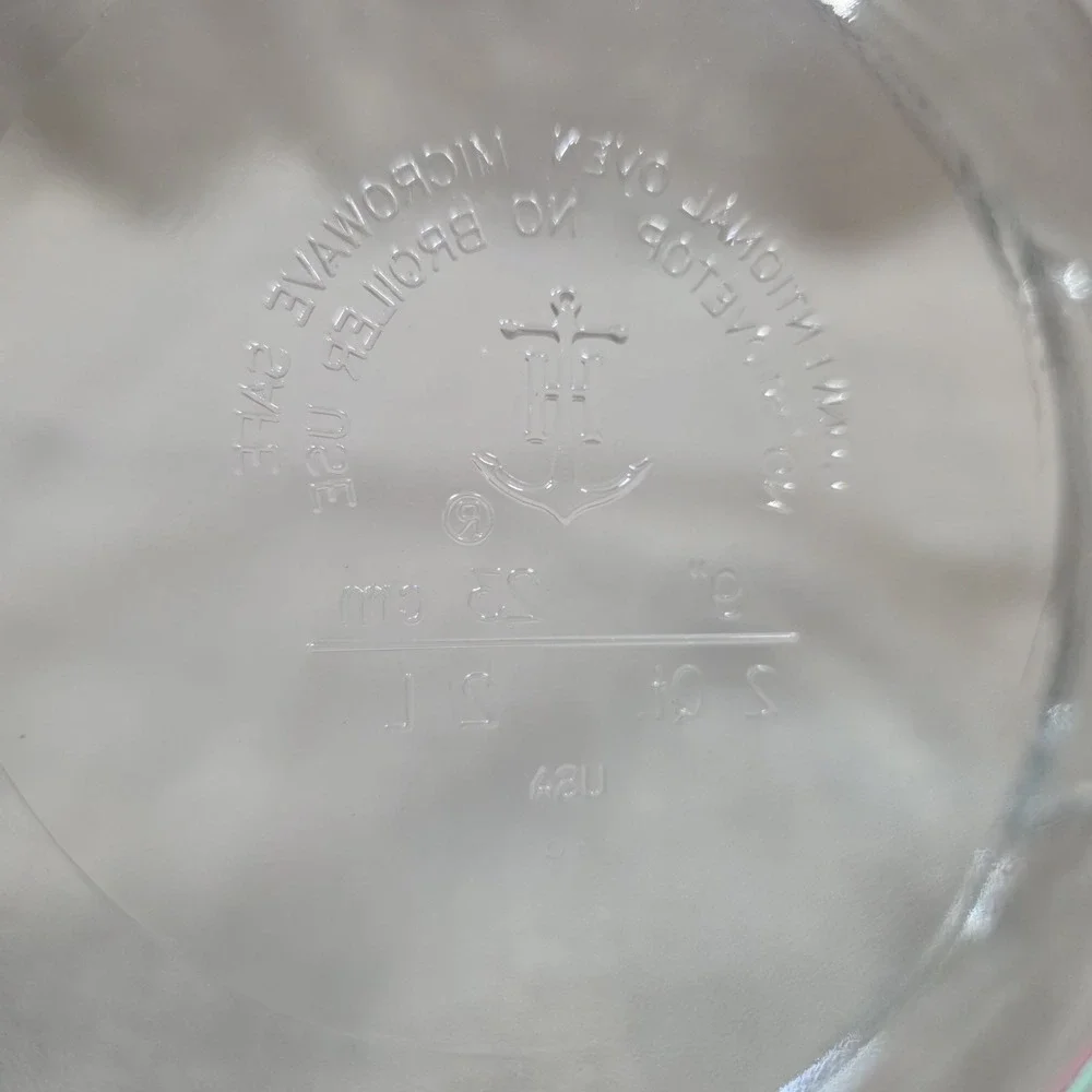 Vintage Anchor Ovenware Clear Glass 2 Qt Casserole Dish With Lid 9